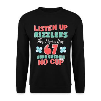 Aura67 Rizzlers Without Cup - Unisex Sweatshirt - black - Front - Alina (178cm) & Michal (187cm)