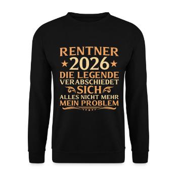 Pensioner 2026: Legend says goodbye - Unisex Sweatshirt - black - Front - Alina (178cm) & Michal (187cm)