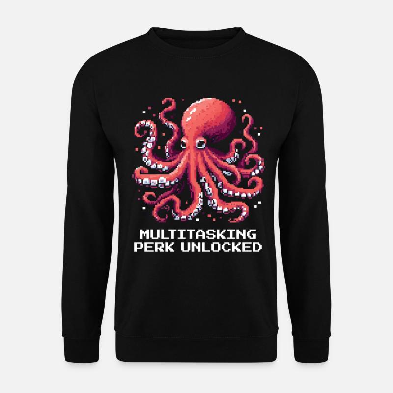 Multitasking Ability Unlocked | Octopus - Unisex Sweatshirt - black