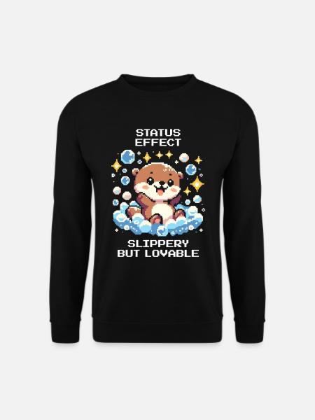 Statuseffekt: glitschig, aber liebenswert | Otter - Unisex Pullover - Schwarz
