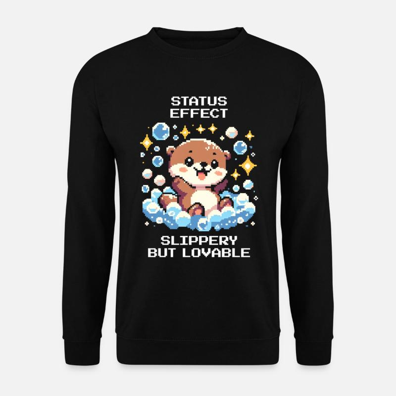Statuseffekt: glitschig, aber liebenswert | Otter - Unisex Pullover - Schwarz