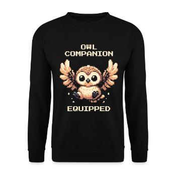 Owl Companion Equipped | RPG Animal Lover - Unisex Sweatshirt - black - Front - Alina (178cm) & Michal (187cm)