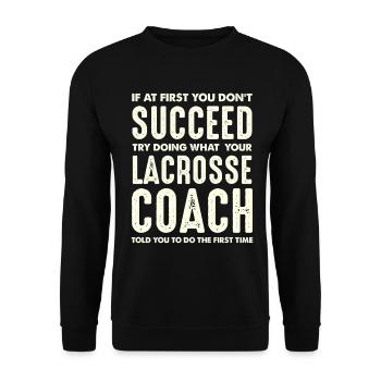 Lacrosse Coach Motivation Quote - Unisex Sweatshirt - black - Front - Alina (178cm) & Michal (187cm)