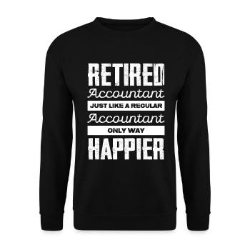 Comptable de retraite heureux - Sweat-shirt Unisexe - noir - Devant - Alina (178cm) & Michal (187cm)