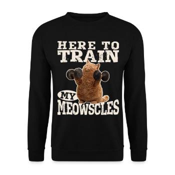 Train Meowscle's Cat Lover Fitness Gym - Sweat-shirt Unisexe - noir - Devant - Alina (178cm) & Michal (187cm)