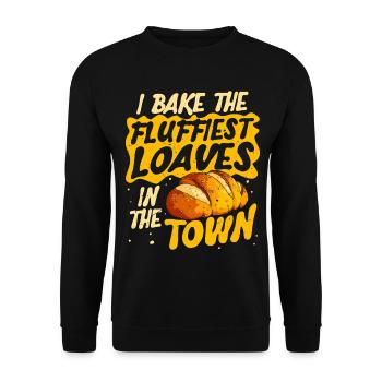 I bake the fluffiest breads, bakers and - Unisex Sweatshirt - black - Front - Alina (178cm) & Michal (187cm)