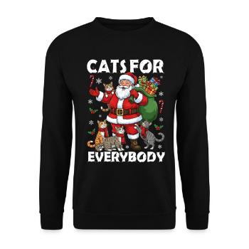 Cats For Everybody - Unisex Pullover - Schwarz - Vorne - Alina (178cm) & Michal (187cm)