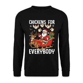 Chickens for Everybody - Unisex Sweatshirt - black - Front - Alina (178cm) & Michal (187cm)
