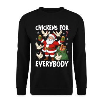 Chickens for Everybody - Unisex Sweatshirt - black - Front - Alina (178cm) & Michal (187cm)