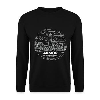 Côtes d'Armor Bretagne Pride T-Shirt - Unisex Pullover - Schwarz - Vorne - Alina (178cm) & Michal (187cm)