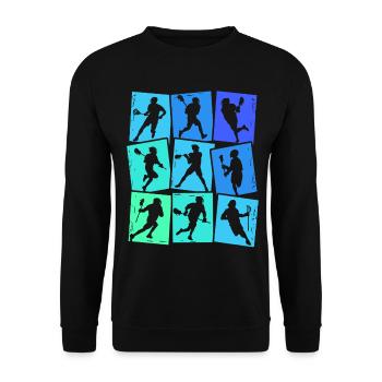Lacrosse Players Kids Lacrosse Boys - Unisex Sweatshirt - black - Front - Alina (178cm) & Michal (187cm)