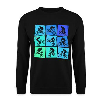 Downhill Mountain Bike Biker MTB Boys Kids - Unisex Sweatshirt - black - Front - Alina (178cm) & Michal (187cm)