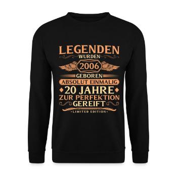 20th birthday absolutely unique - vintage 2006 - Unisex Sweatshirt - black - Front - Alina (178cm) & Michal (187cm)