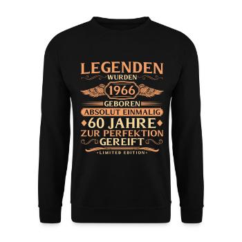 60e anniversaire Absolument unique - Né en 1966 - Sweat-shirt Unisexe - noir - Devant - Alina (178cm) & Michal (187cm)