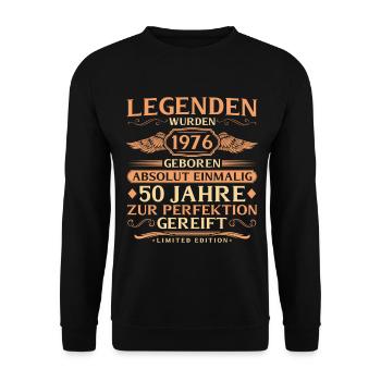 50e anniversaire Absolument unique - Né en 1976 - Sweat-shirt Unisexe - noir - Devant - Alina (178cm) & Michal (187cm)