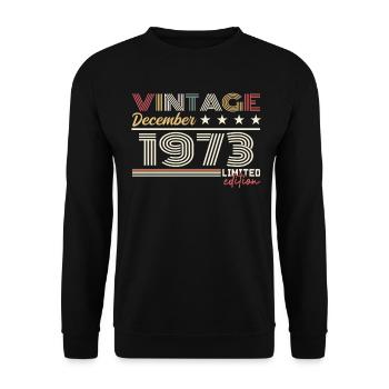December 1973 Gift - Unisex Sweatshirt - black - Front - Alina (178cm) & Michal (187cm)