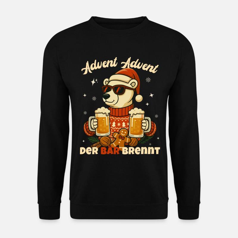 Advent Advent – Der Bär brennt - Unisex Pullover - Schwarz