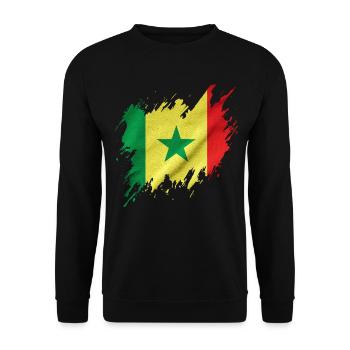 Senegal flag, torn style - Unisex Sweatshirt - black - Front - Alina (178cm) & Michal (187cm)