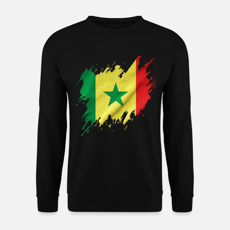 Senegal flag, torn style - Unisex Sweatshirt - black