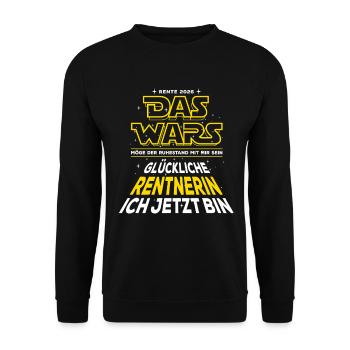 That was - Pension 2026 - Happy pensioner - Unisex Sweatshirt - black - Front - Alina (178cm) & Michal (187cm)