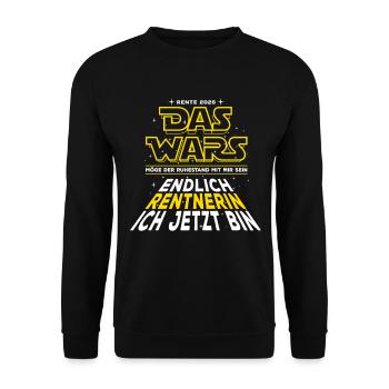 C’est tout Pension 26 Enfin retraité Je suis maintenant - Sweat-shirt Unisexe - noir - Devant - Alina (178cm) & Michal (187cm)