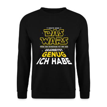 That's it, retirement 2026, worked enough I have - Unisex Sweatshirt - black - Front - Alina (178cm) & Michal (187cm)