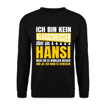 Je ne suis pas un petit malin Hansi - Sweat-shirt Unisexe - noir - Devant - Alina (178cm) & Michal (187cm)