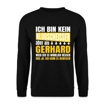 I'm not a smartass Gerhard - Unisex Sweatshirt - black - Front - Alina (178cm) & Michal (187cm)