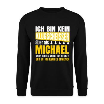 Je ne suis pas un petit malin Michael - Sweat-shirt Unisexe - noir - Devant - Alina (178cm) & Michal (187cm)