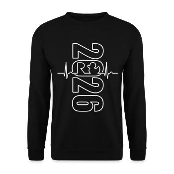 Rente 2026 - Retraite - Courbe ECG de rente - Sweat-shirt Unisexe - noir - Devant - Alina (178cm) & Michal (187cm)