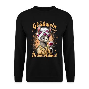 Vin chaud au lieu de drame Humour de bureau Cadeau pour les collègues - Sweat-shirt Unisexe - noir - Devant - Alina (178cm) & Michal (187cm)
