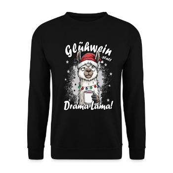 Vin chaud au lieu de drame Humour de bureau Cadeau pour les collègues - Sweat-shirt Unisexe - noir - Devant - Alina (178cm) & Michal (187cm)