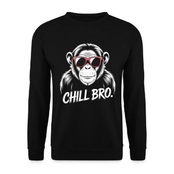Chill Bro Affe Mit Sonnenbrille - Unisex Pullover - Schwarz - Vorne - Alina (178cm) & Michal (187cm)