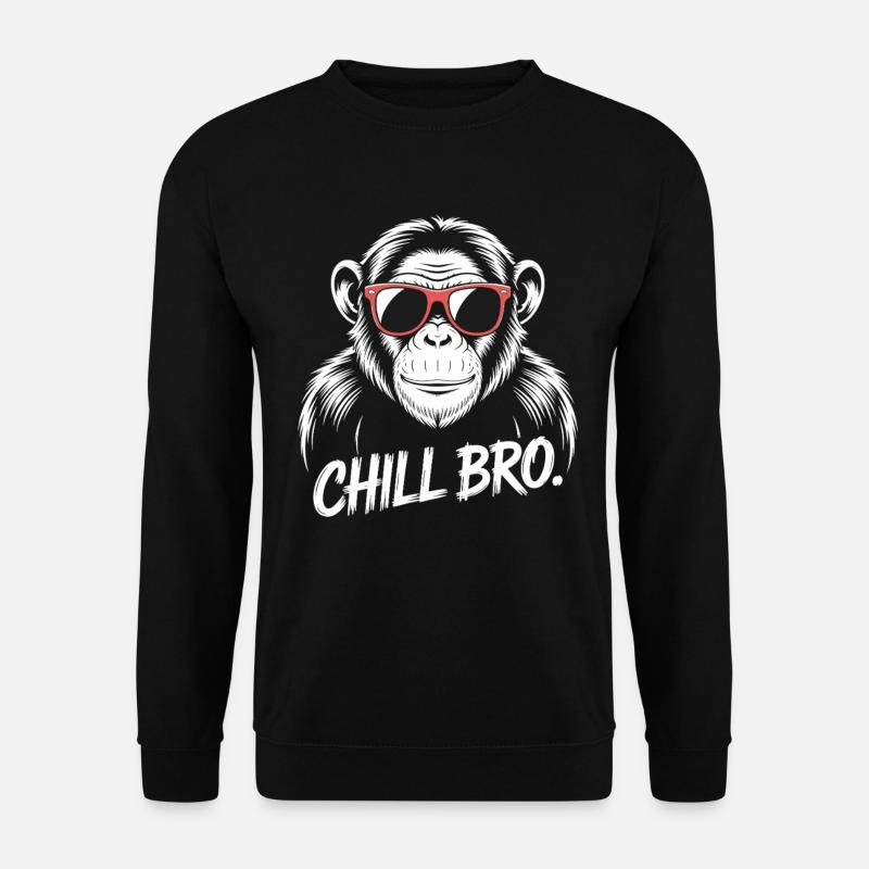 Chill Bro Affe Mit Sonnenbrille - Unisex Pullover - Schwarz