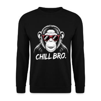 Chill Bro Monkey avec des lunettes de soleil - Sweat-shirt Unisexe - noir - Devant - Alina (178cm) & Michal (187cm)