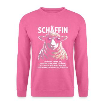 Schäffin Chefin Lustiges Schaf-Motiv - Unisex Pullover - Pink - Vorne