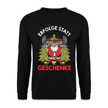 Père Noël DES SUCCÈS AU LIEU DE CADEAUX Plaisir - Sweat-shirt Unisexe - noir - Devant - Alina (178cm) & Michal (187cm)