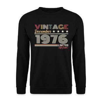 Cadeau Décembre 1976 - Sweat-shirt Unisexe - noir - Devant - Alina (178cm) & Michal (187cm)