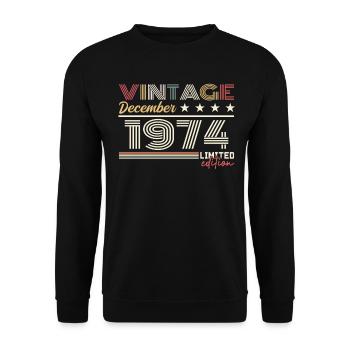 Cadeau Décembre 1974 - Sweat-shirt Unisexe - noir - Devant - Alina (178cm) & Michal (187cm)