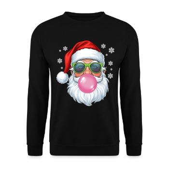 Gomme à mâcher du Père Noël - Sweat-shirt Unisexe - noir - Devant - Alina (178cm) & Michal (187cm)