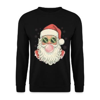 Santa Claus Bubble Gum - Unisex Pullover - Schwarz - Vorne - Alina (178cm) & Michal (187cm)