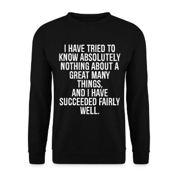 J’ai essayé de ne rien savoir sur - Sweat-shirt Unisexe - noir - Devant - Alina (178cm) & Michal (187cm)