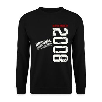 18th Birthday Original November Vintage 2008 - Unisex Sweatshirt - black - Front - Alina (178cm) & Michal (187cm)