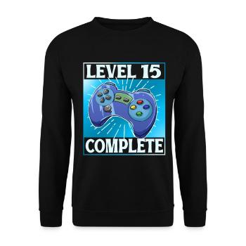 Level 15 Complete - Unisex Pullover - Schwarz - Vorne - Alina (178cm) & Michal (187cm)