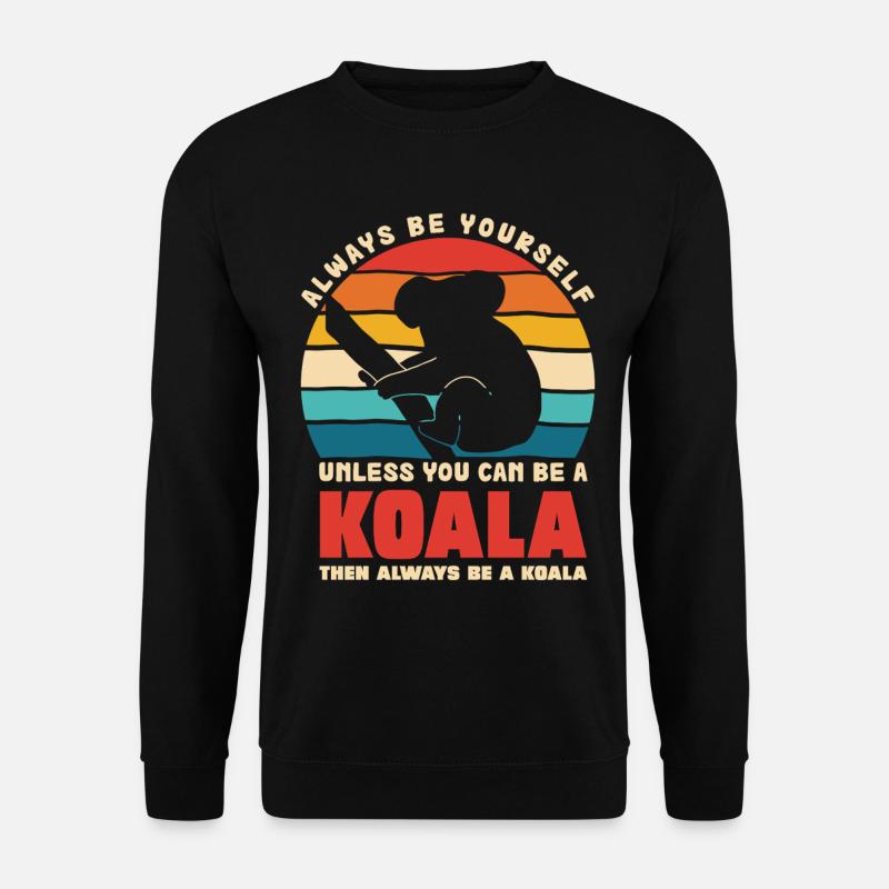 Koala Motto Retro Sunset - Unisex Pullover - Schwarz
