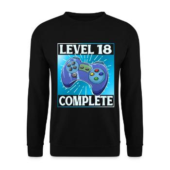 Level 18 Complete - Unisex Pullover - Schwarz - Vorne - Alina (178cm) & Michal (187cm)