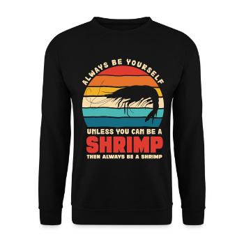 Crevette Thème Rétro Coucher de soleil - Sweat-shirt Unisexe - noir - Devant - Alina (178cm) & Michal (187cm)