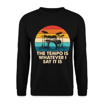 Retro Drum Tempo Rainbow - Unisex Sweatshirt - black - Front - Alina (178cm) & Michal (187cm)