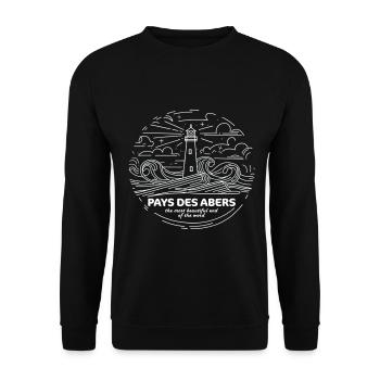 Pays des Abers Plus Bel Endroit du Monde Finistère - Sweat-shirt Unisexe - noir - Devant - Alina (178cm) & Michal (187cm)
