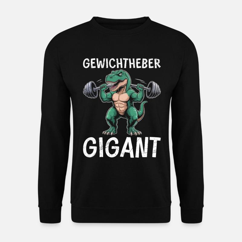 GÉANT D’HALTÉROPHILIE Dinosaure Drôle - Sweat-shirt Unisexe - noir